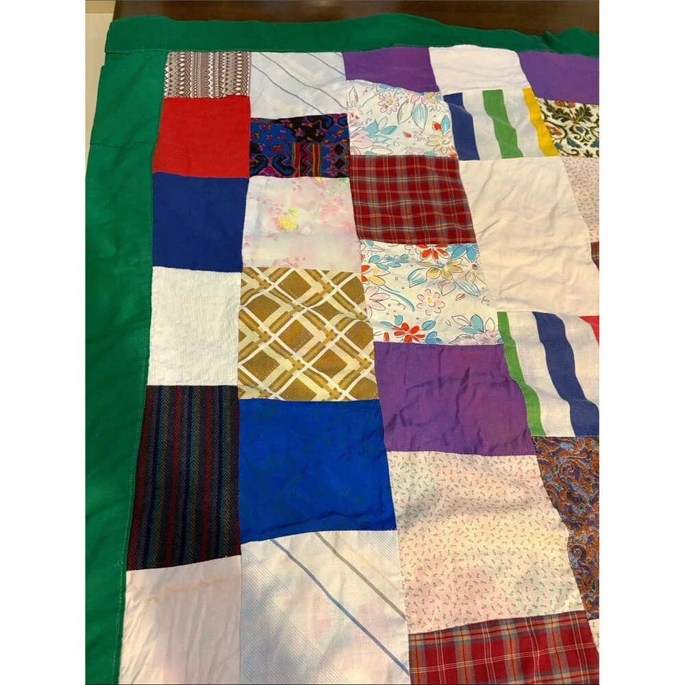 Hand Crafted Multicolor Patchwork Quilt - Floral,Mickey mouse & Plaid Squares